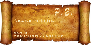 Pacurariu Erina névjegykártya